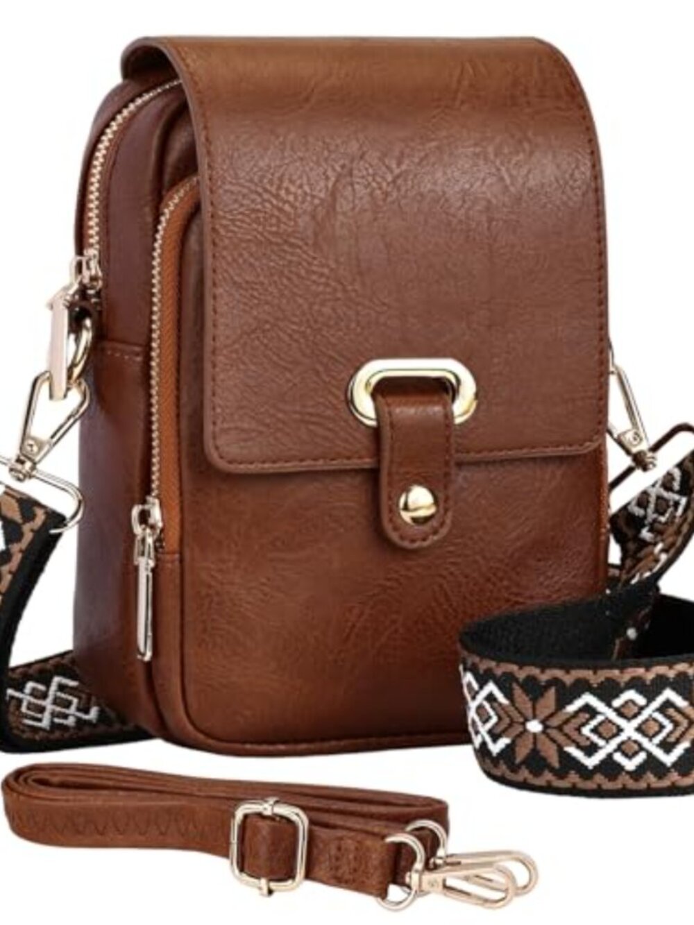 Vegan Leather Crossbody Bag RFID Wallet Purse for Women